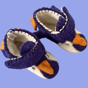 Unisex Penguin Zooties Baby Booties with velcro closure Size 6-12 mos